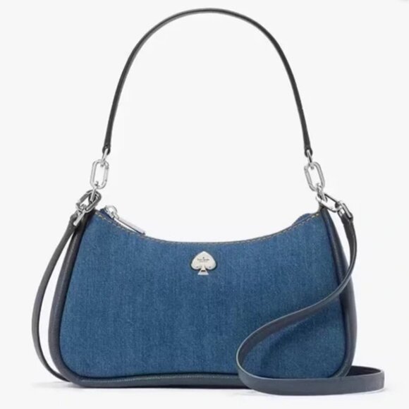 NWT Kate Spade Denim Convertible Shoulder Bag - Picture 1 of 5